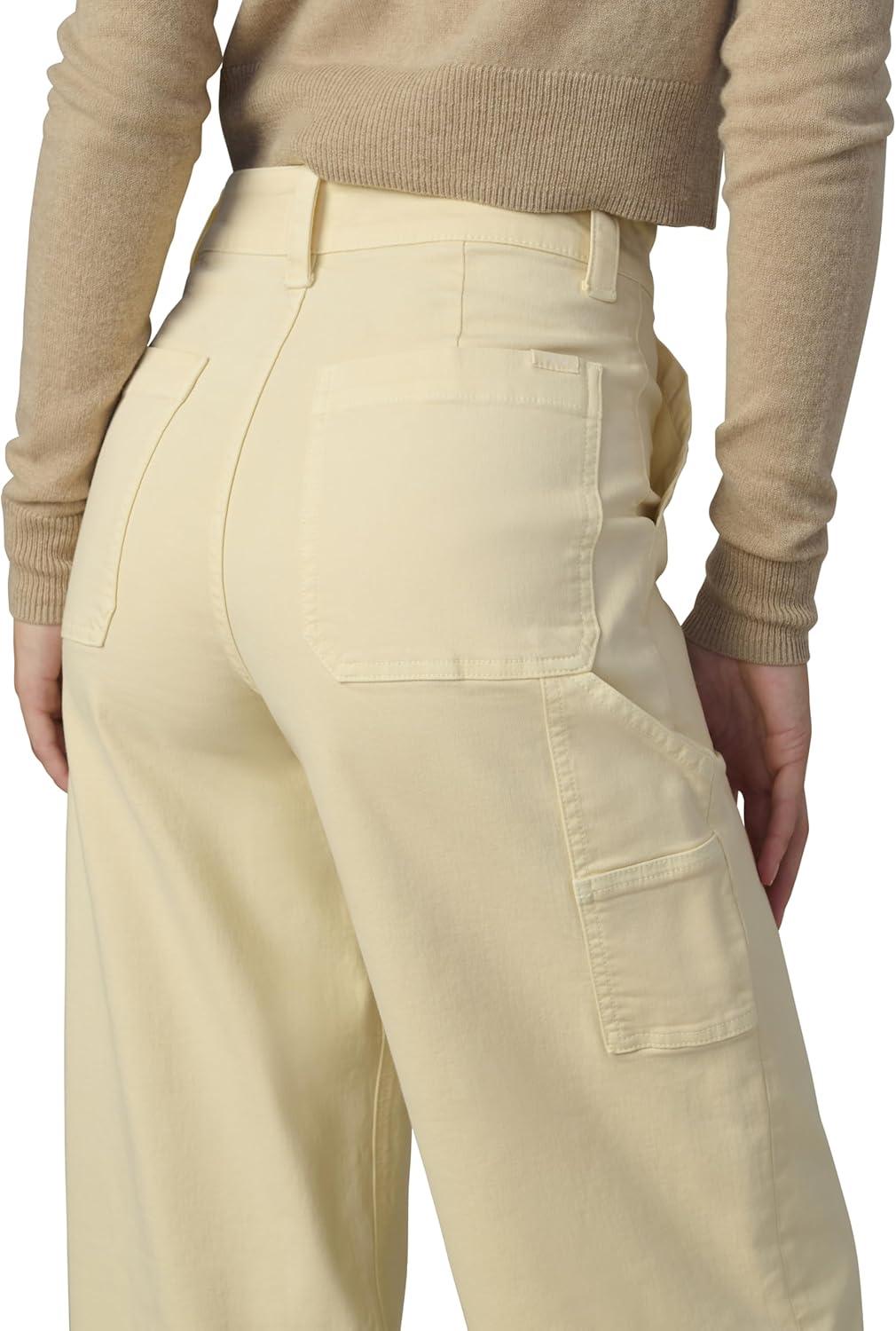imageJoes Jeans Womens The Chloe High Rise Utility Wide Leg PantCreme Brulee