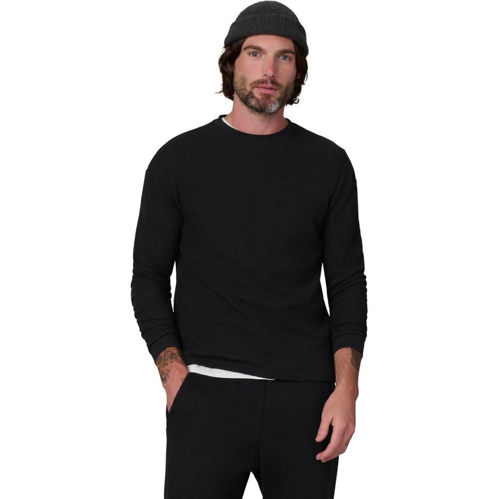 imageJoes Jeans Mens Long Sleeve Waffle TeeBlack