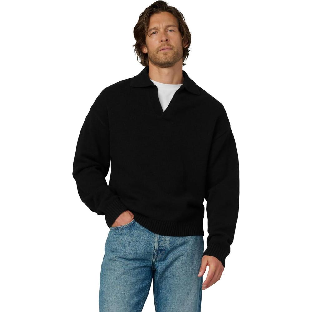 imageJoes Jeans Mens Polo Long Sleeve SweaterBlack