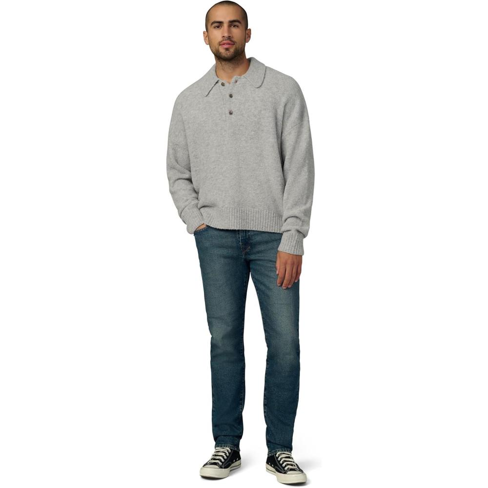 imageJoes Jeans Mens Polo Long Sleeve SweaterHeather Grey