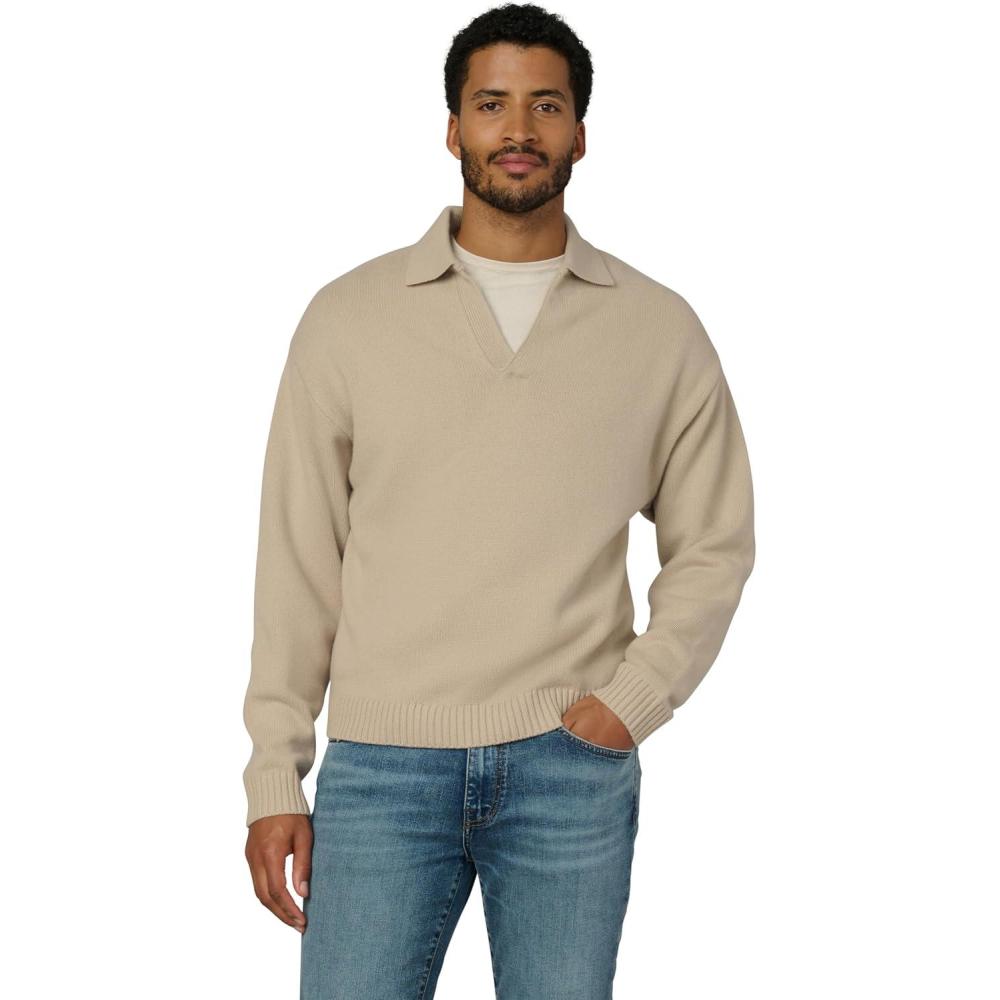 imageJoes Jeans Mens Polo Long Sleeve SweaterSimply Taupe