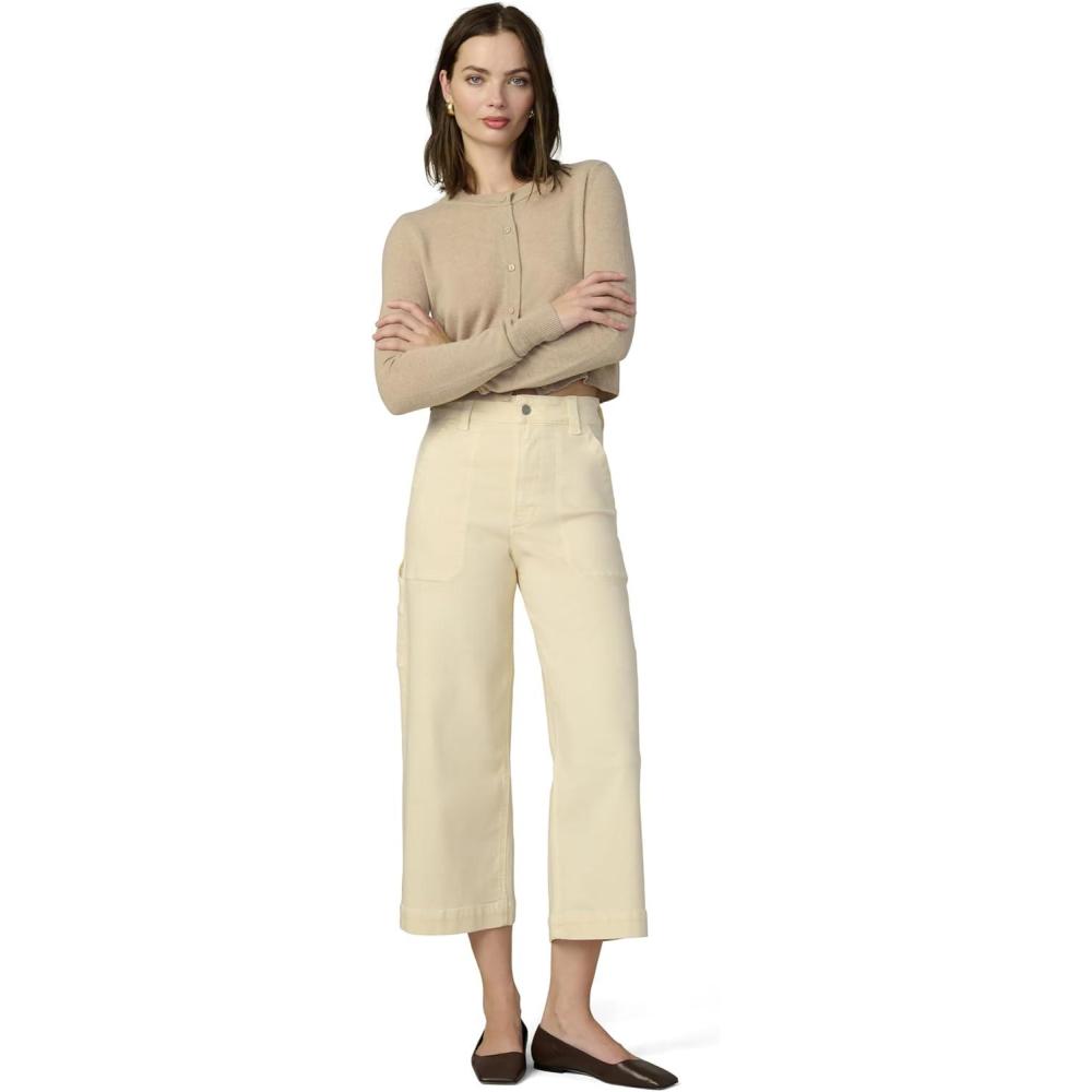 imageJoes Jeans Womens The Chloe High Rise Utility Wide Leg PantCreme Brulee