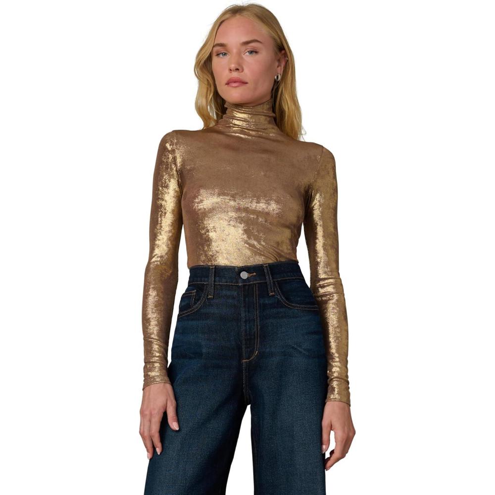 imageJoes Jeans Womens The Tony Turtleneck Long Sleeve TopBronze Brown