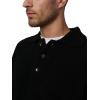 Joe’s Jeans Men’s Polo Long Sleeve Sweater(Black Button)