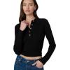 Joe’s Jeans Womens The Lisa Polo Long Sleeve Sweater(Black)