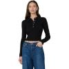 Joe’s Jeans Womens The Lisa Polo Long Sleeve Sweater(Black)