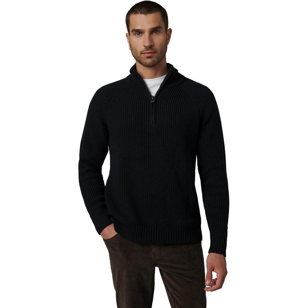 imageJoes Jeans Mens Archie High Neck Quarter Zip SweaterBlack