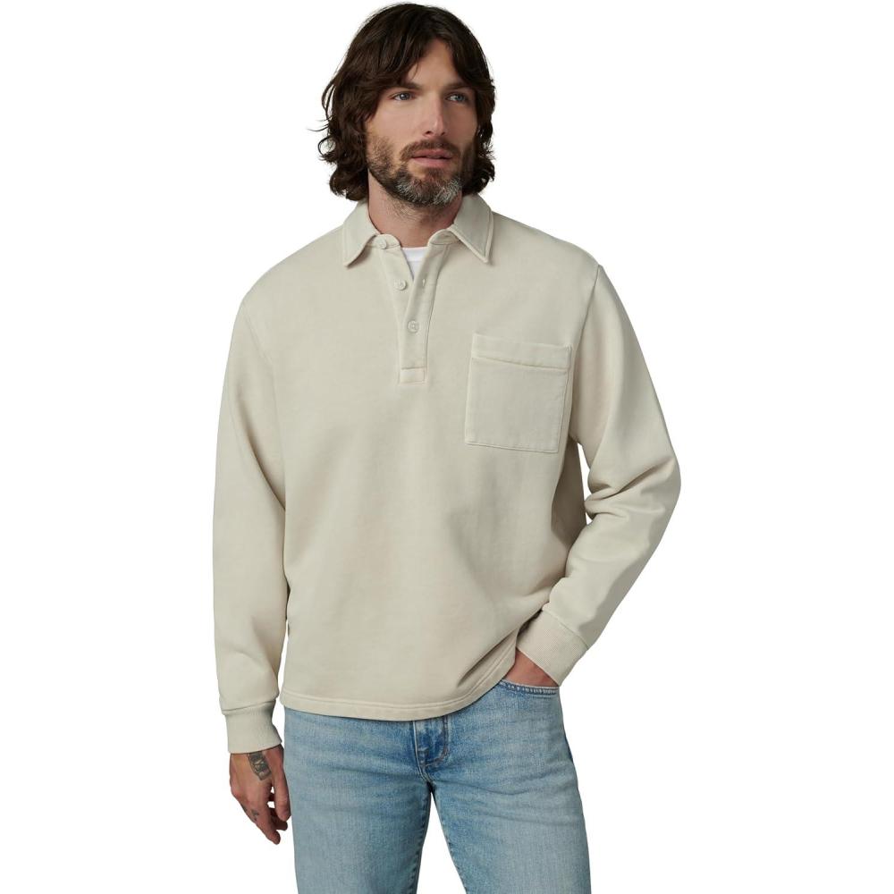 imageJoes Jeans Mens Polo Long Sleeve SweatshirtNatural