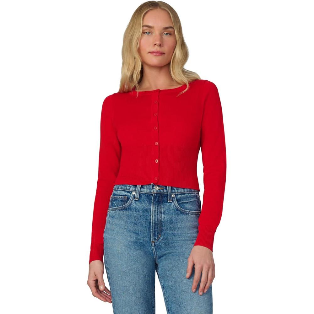 imageJoes Jeans Womens The Shrunken CardiganCherry Red