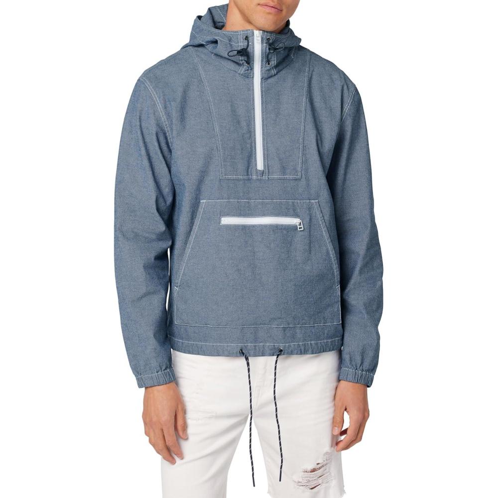 imageJoes Mens Hooded Anorak PulloverSummer Chambray