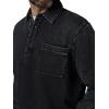 Joe’s Jeans Men’s Polo Long Sleeve Sweatshirt(Washed Black)