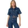Joe’s Jeans Womens Denim Trucker Short Sleeve Top(Lively)