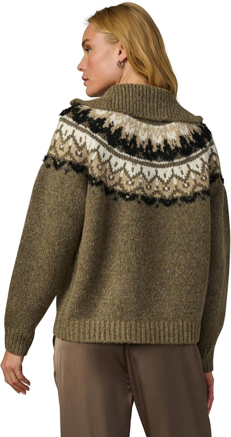 imageJoes Womens The Celeste Fair Isle Long Sleeve SweaterOlive Multi Fair Isle