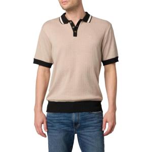 Joe’s Men’s Benito Short Sleeve Sweater Polo(Stone / Black)