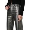 Joe’s Womens The Blake High Rise Crop Wide Leg Jean(Pewter Foil)