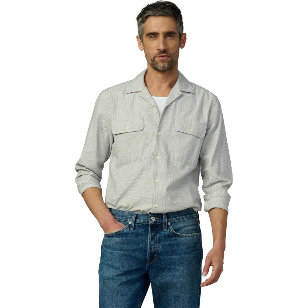 imageJoes Mens Long Sleeve Camp Writers ShirtNavy Check