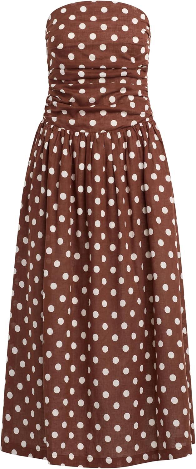 image:imageJOES JEANS Womens The Reina Maxi DressChocolateEcru Dot