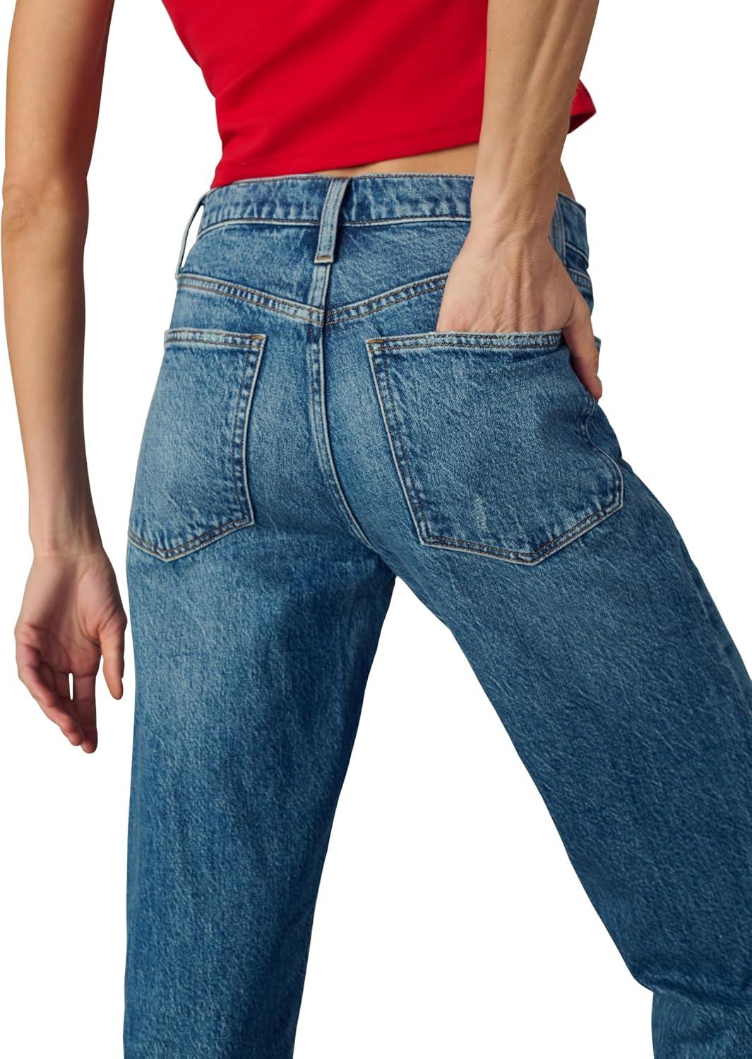 image:imageJoes Jeans Womens The 90s Niki Mid Rise Boyfriend Straight Leg JeanAglow