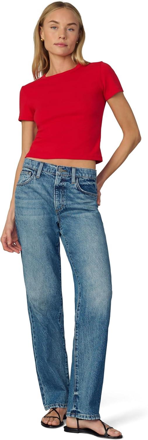 image:imageJoes Jeans Womens The 90s Niki Mid Rise Boyfriend Straight Leg JeanAglow