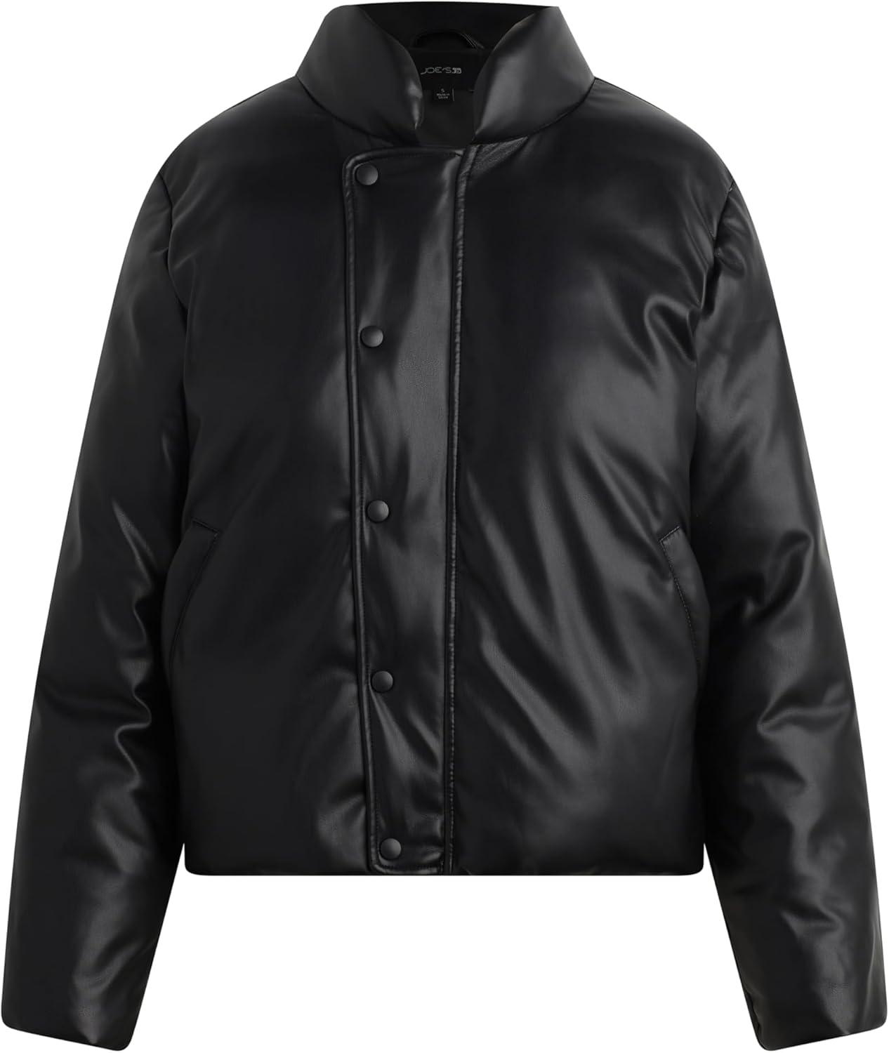 image:imageJoes Womens The Kiki Vegan Leather Bomber JacketBlack