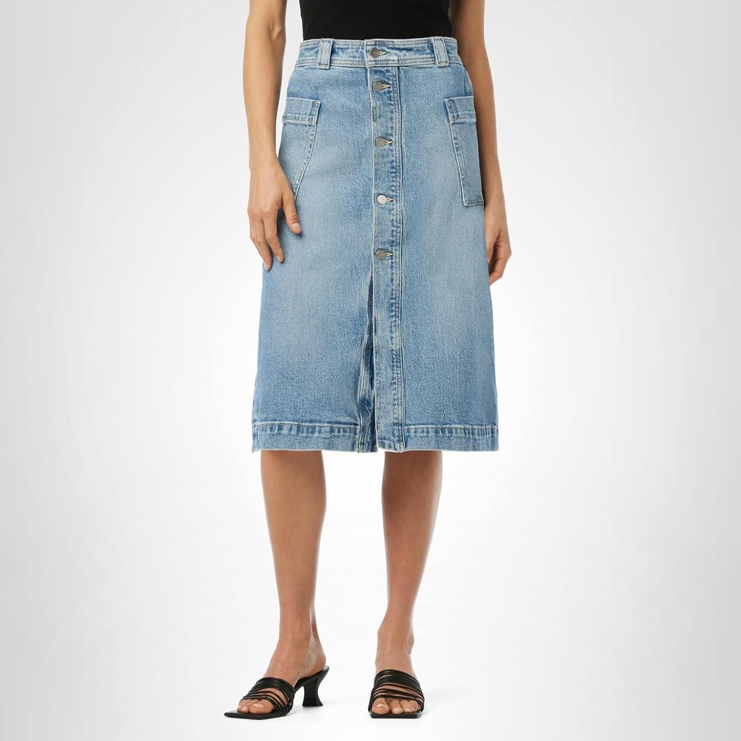 image:imageJoes Womens The Pheobe High Rise Patch Pocket Midi Denim SkirtSo Special