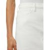 Joe’s Womens The Joplin High Rise Knee Length Denim Skirt with Front Slit(Optic White Raw Hem)