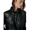 Joe’s Womens The Kiki Vegan Leather Bomber Jacket(Black)