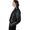 Joe’s Womens The Kiki Vegan Leather Bomber Jacket(Black)