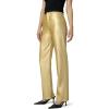 Joe’s Womens The Margot High Rise Straight Leg Jean(Metallic Gold Vegan Leather)