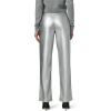 Joe’s Womens The Margot High Rise Straight Leg Jean(Plated Silver Vegan Leather)