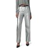 Joe’s Womens The Margot High Rise Straight Leg Jean(Plated Silver Vegan Leather)