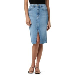 Joe’s Womens The Joplin High Rise Knee Length Denim Skirt with Front Slit(Bad Habit Raw Hem)