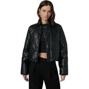 Joe’s Womens The Kiki Vegan Leather Bomber Jacket(Black)