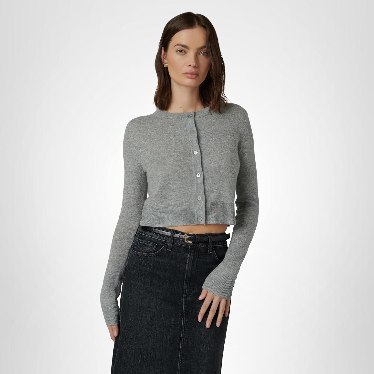 image:imageJoes Jeans Womens The Dani Button Down Long Sleeve CardiganHeather Grey