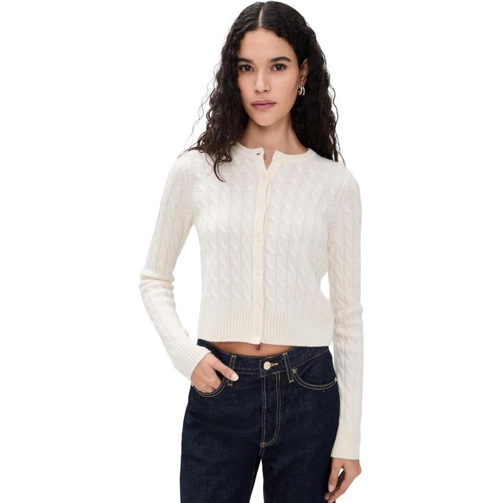 image:imageJoes Jeans Womens The Dani Button Down Long Sleeve CardiganEcru