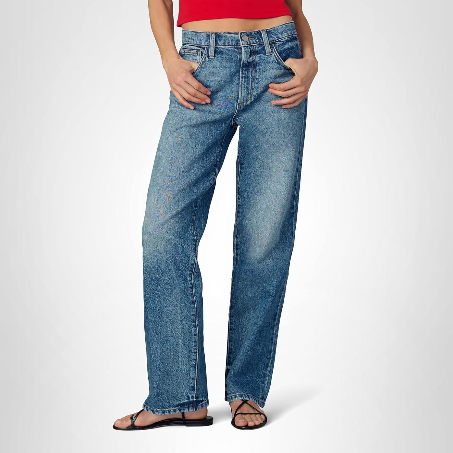 image:imageJoes Womens The 90s Niki Mid Rise Boyfriend Straight Leg JeanAglow