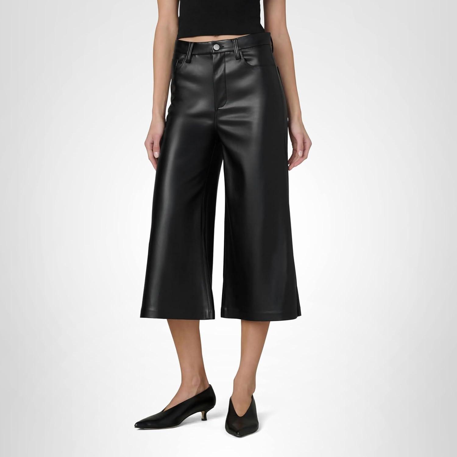 image:imageJoes Womens The High Rise Wide Leg CulotteBlack Vegan Leather