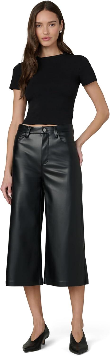 image:imageJoes Womens The High Rise Wide Leg CulotteBlack Vegan Leather