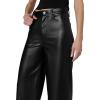 Joe’s Womens The High Rise Wide Leg Culotte(Black Vegan Leather)