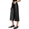 Joe’s Womens The High Rise Wide Leg Culotte(Black Vegan Leather)