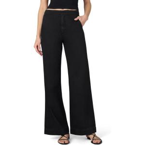 Joe’s Womens The Clean Denim High Rise Wide Leg Trouser(Black)