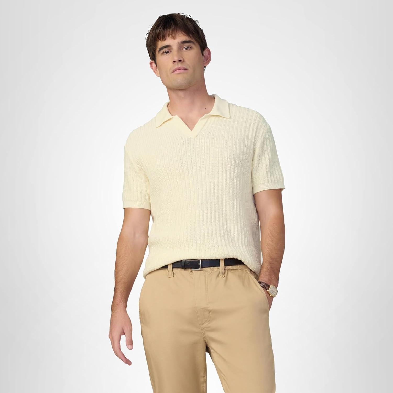 image:imageJoes Mens Textured Sweater PoloSea Salt
