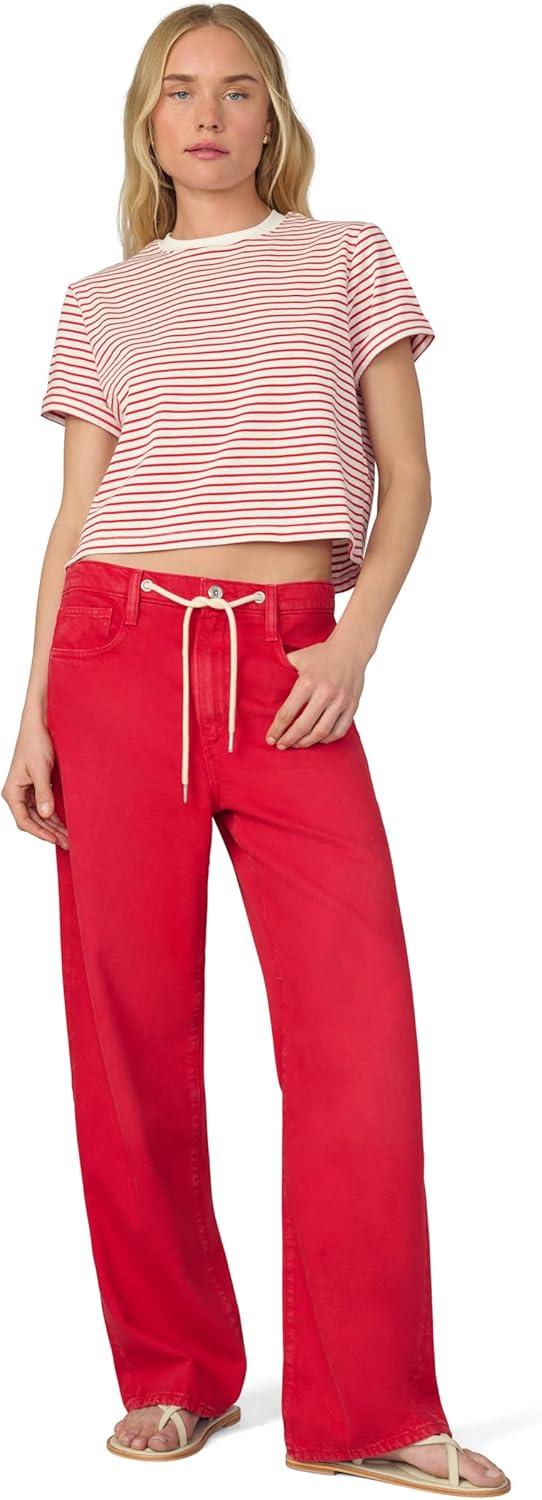 image:imageJoes Womens The Ryan Relaxed Low Rise Straight Leg Draw Cord Denim PantCherry Red