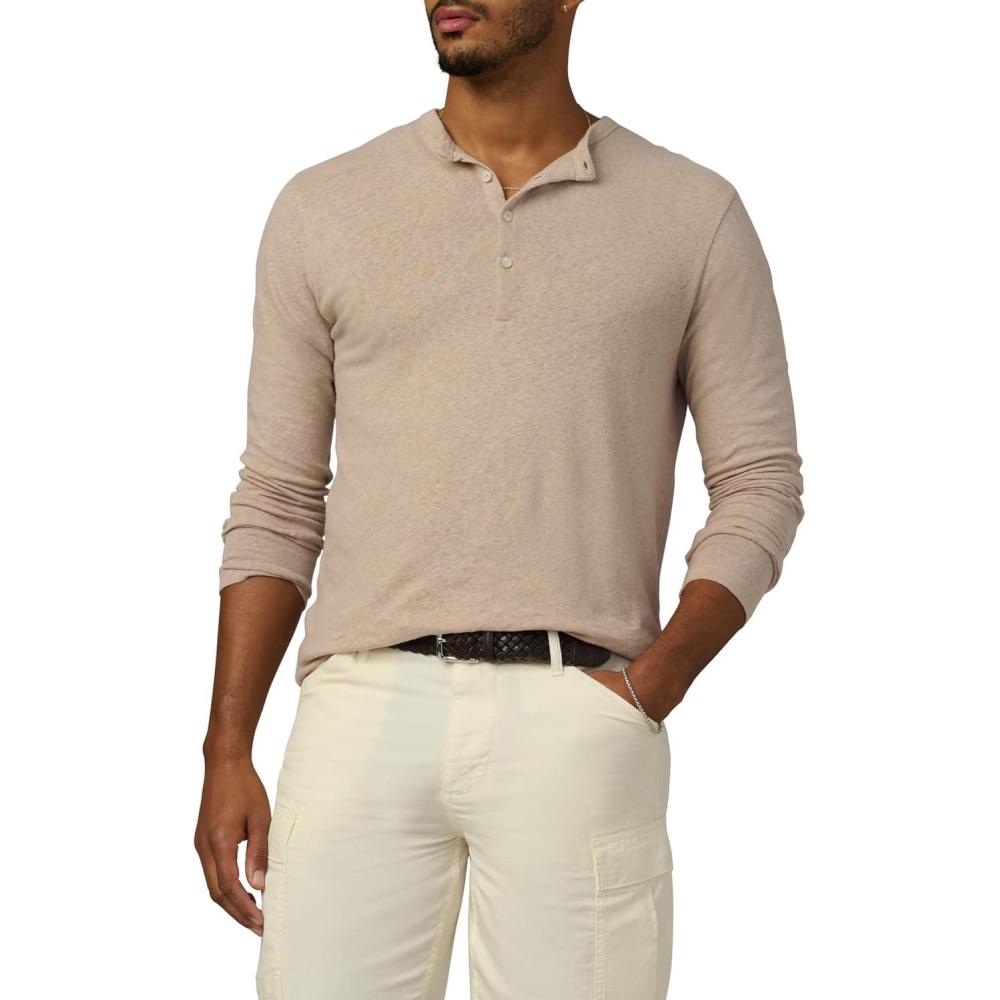 image:imageJoes Jeans Mens Long Sleeve Henley ShirtPlaza Taupe