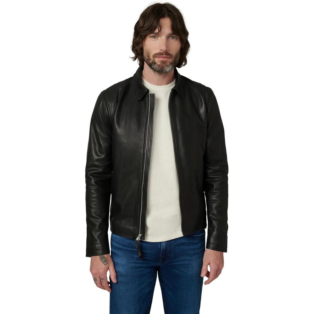 image:imageJoes Jeans Mens Refined Leather Moto Jacket Black
