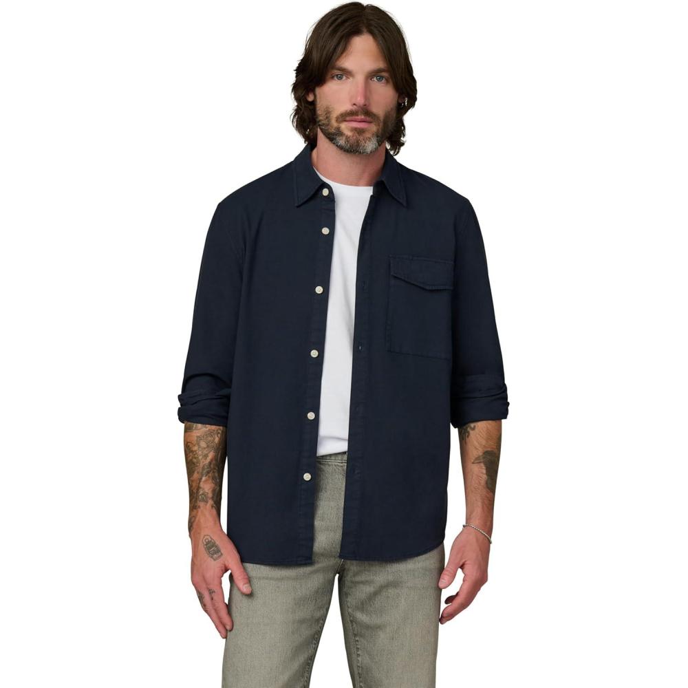 image:imageJoes Mens The Reynolds Workwear Shirt Long Sleeve Pocket Button DownTrue Navy