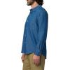 Joe’s Jeans Mens Button Down Long Sleeve Shirt(Mid Blue)
