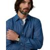 Joe’s Jeans Mens Button Down Long Sleeve Shirt(Mid Blue)