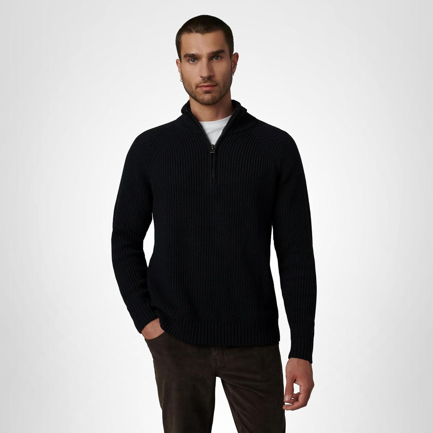 image:imageJoes Jeans Mens Archie High Neck Quarter Zip SweaterBlack