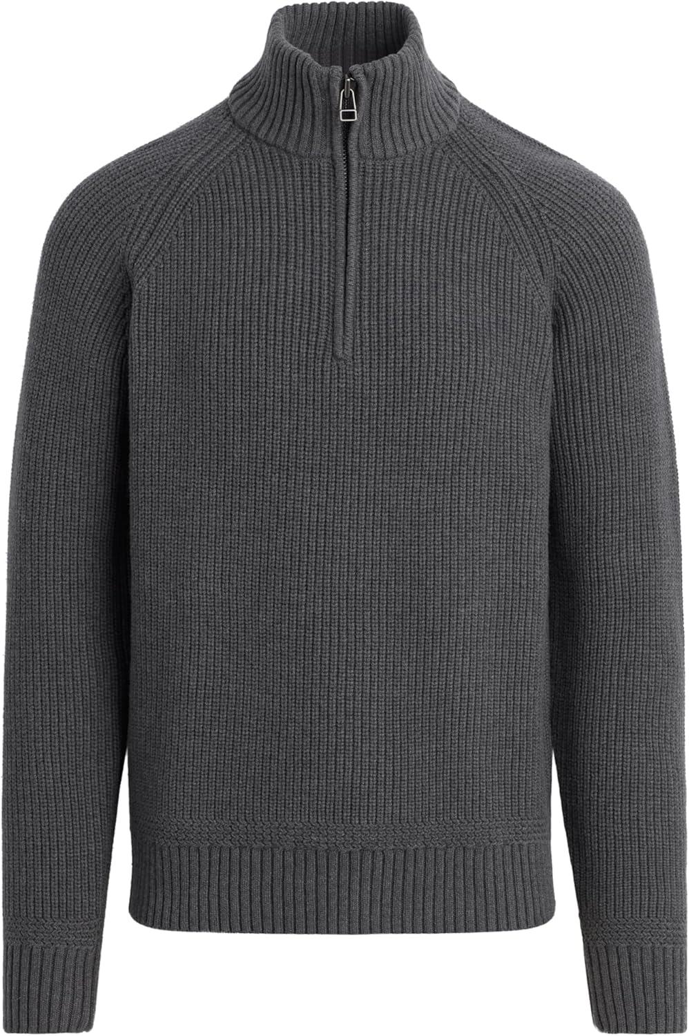 image:imageJoes Jeans Mens Archie High Neck Quarter Zip SweaterCharcoal